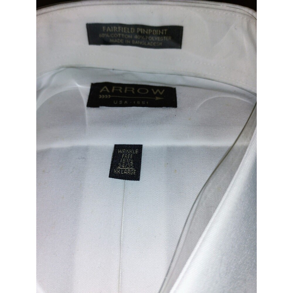 Arrow White Short-Sleeve Shirt Size 18 1/2 XX Large W/ Tag - Picture 2 of 4